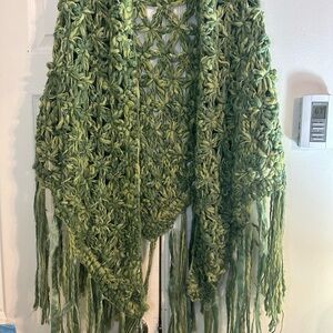 Say What? Green Knit Sweater with Fringe